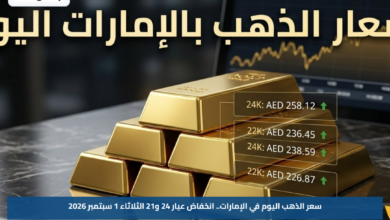 سعر الذهب اليوم في الإمارات.. انخفاض عيار 24 و21 الثلاثاء 1 سبتمبر 2026