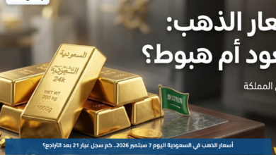 أسعار الذهب في السعودية اليوم 7 سبتمبر 2026.. كم سجل عيار 21 بعد التراجع؟