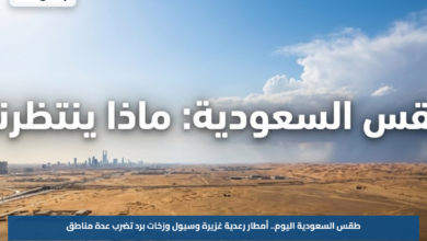 طقس السعودية اليوم.. أمطار رعدية غزيرة وسيول وزخات برد تضرب عدة مناطق