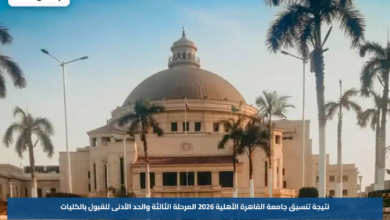 نتيجة تنسيق جامعة القاهرة الأهلية 2026 المرحلة الثالثة والحد الأدنى للقبول بالكليات