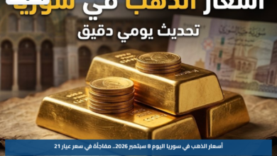 أسعار الذهب في سوريا اليوم 8 سبتمبر 2026.. مفاجأة في سعر عيار 21