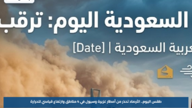 طقس اليوم في المملكة.. الأرصاد تحذر من أمطار غزيرة وسيول في 4 مناطق وارتفاع قياسي للحرارة