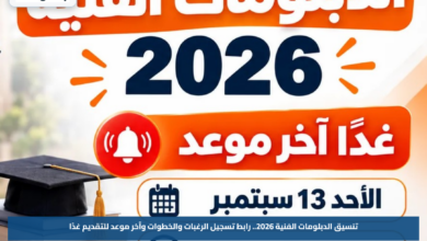 تنسيق الدبلومات الفنية 2026.. رابط تسجيل الرغبات والخطوات وآخر موعد للتقديم غدًا