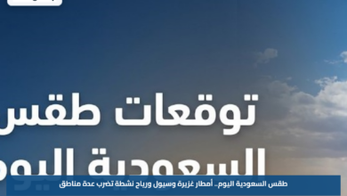 طقس السعودية اليوم.. أمطار غزيرة وسيول ورياح نشطة تضرب عدة مناطق