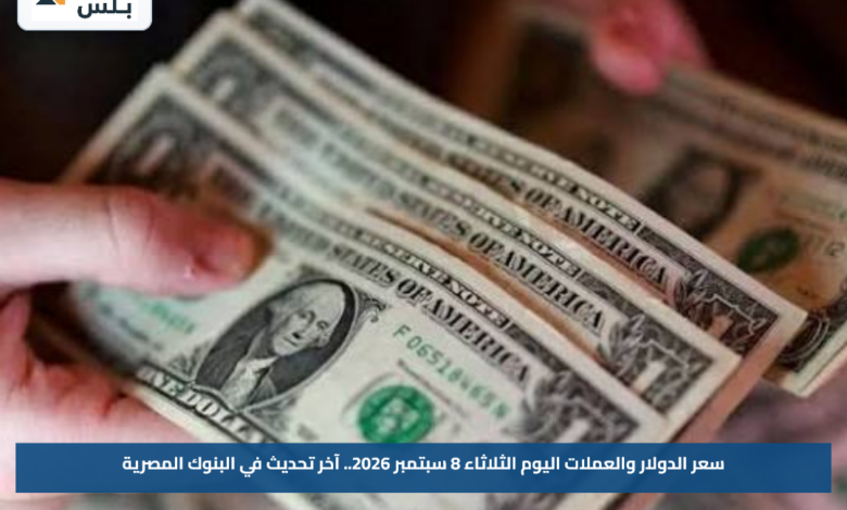 سعر الدولار والعملات اليوم الثلاثاء 8 سبتمبر 2026.. آخر تحديث في البنوك المصرية