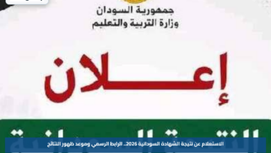 الاستعلام عن نتيجة الشهادة السودانية 2026.. الرابط الرسمي وموعد ظهور النتائج