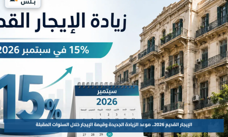 الإيجار القديم 2026.. موعد الزيادة الجديدة وقيمة الإيجار خلال السنوات المقبلة