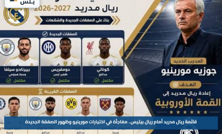 قائمة ريال مدريد أمام ريال بيتيس.. مفاجأة في اختيارات مورينيو وظهور الصفقة الجديدة