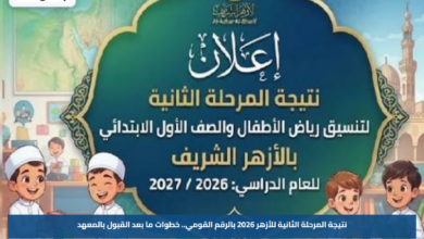 نتيجة المرحلة الثانية للأزهر 2026 بالرقم القومي.. خطوات ما بعد القبول بالمعهد
