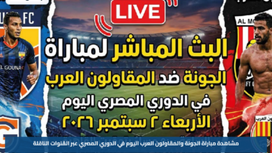 مشاهدة مباراة الجونة والمقاولون العرب اليوم في الدوري المصري عبر القنوات الناقلة