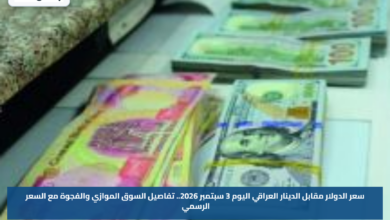 سعر الدولار مقابل الدينار العراقي اليوم 3 سبتمبر 2026.. تفاصيل السوق الموازي والفجوة مع السعر الرسمي