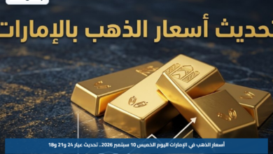 أسعار الذهب في الإمارات اليوم الخميس 10 سبتمبر 2026.. تحديث عيار 24 و21 و18