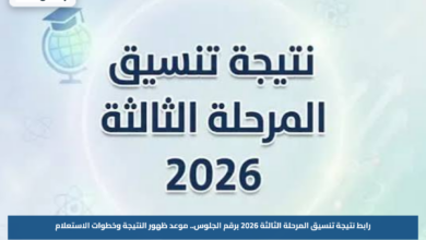 رابط نتيجة تنسيق المرحلة الثالثة 2026 برقم الجلوس.. موعد ظهور النتيجة وخطوات الاستعلام