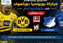 موعد مباراة هوفنهايم وبوروسيا دورتموند اليوم والقنوات الناقلة في الدوري الألماني